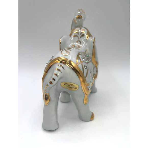 Vintage Capodimonte figurine Elephant with Big Swarovski Crystal Ball Holding - Picture 12 of 16